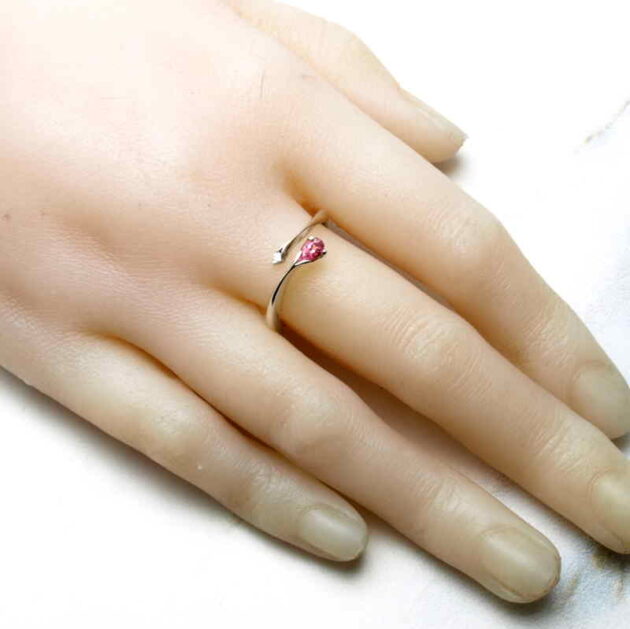 pear gemstone ring on hand